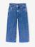 Jean large fille brodé bleu moyen+denim bleached 3 - vertbaudet enfant 