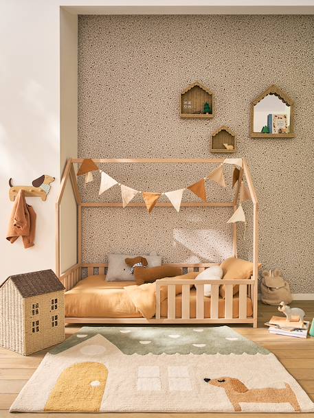 Lit enfant cabane 70x140 cm blanc+bois 5 - vertbaudet enfant 