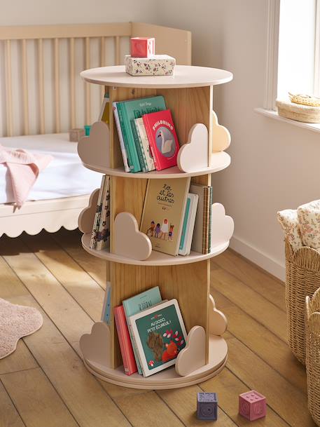Bibliothèque tournante 3 niveaux COEUR rose pâle 1 - vertbaudet enfant 