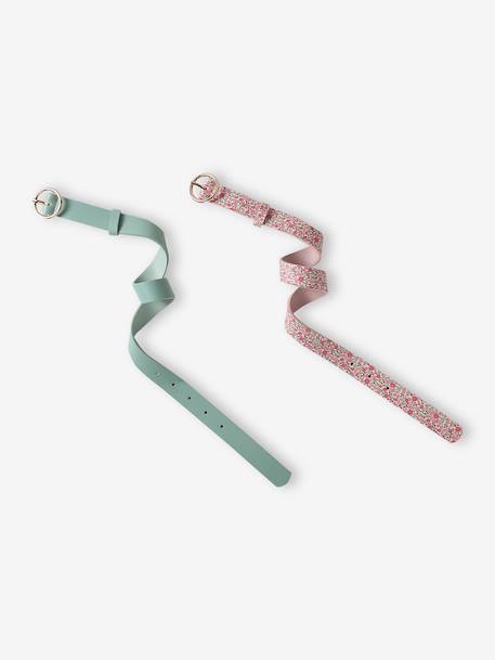 Lot de 2 ceintures fille vert d'eau 1 - vertbaudet enfant 