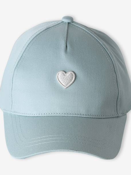 Casquette enfant fille coeur brodé bleu pâle+vert d'eau 8 - vertbaudet enfant 