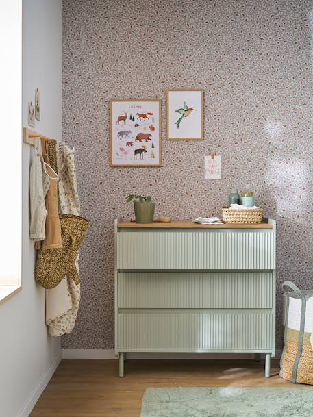 Commode 3 tiroirs Cannelé 42 cm vert 2 - vertbaudet enfant 