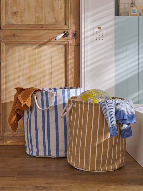 Lot 2 paniers de rangement rayé beige 1 - vertbaudet enfant 