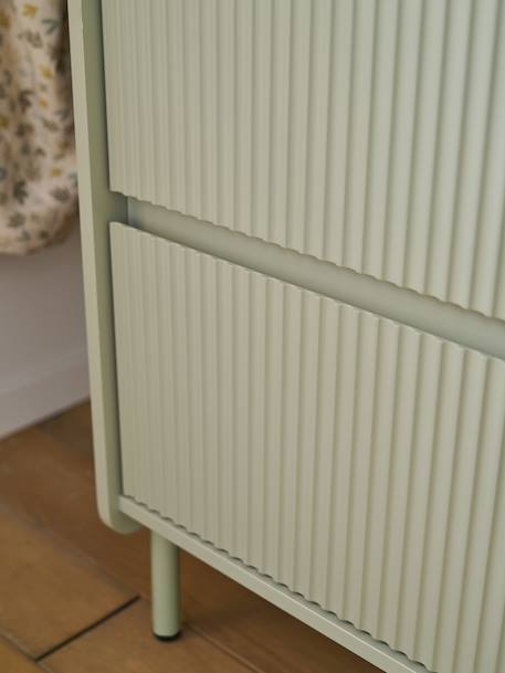 Armoire 2 portes 2 tiroirs cannelé vert 3 - vertbaudet enfant 