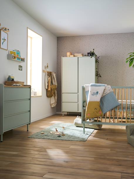Lit bébé cannelé évolutif 70x140cm vert 3 - vertbaudet enfant 