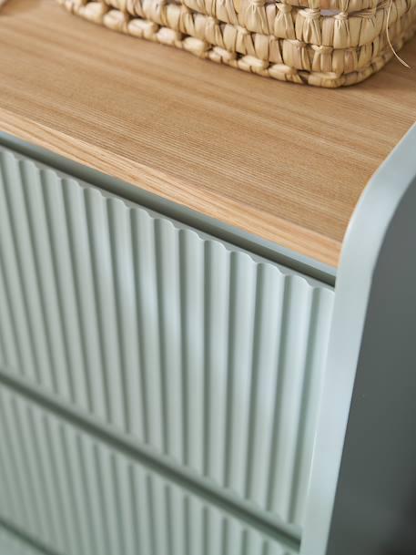 Commode 3 tiroirs Cannelé 42 cm vert 3 - vertbaudet enfant 