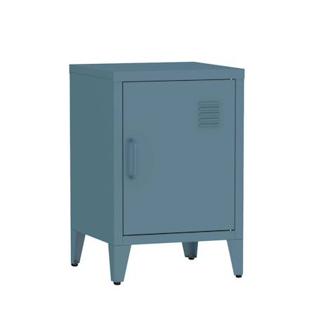 Lot de 2 tables de chevet industrielle métal, 1 porte Bleu gris+Lilas 6 - vertbaudet enfant 