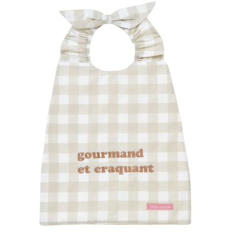 Bavoir élastiqué coton bio Bleu+Caramel+Ecru+Fleurs beiges+Pompom+Vichy beige+Vichy vert 17 - vertbaudet enfant 