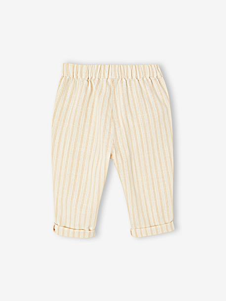 Pantalon bébé garçon rayé rayé beige 2 - vertbaudet enfant 