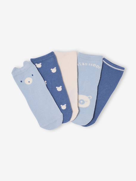 Lot de 5 paires de chaussettes « ourson » bébé Assorties+bleu chambray 6 - vertbaudet enfant 
