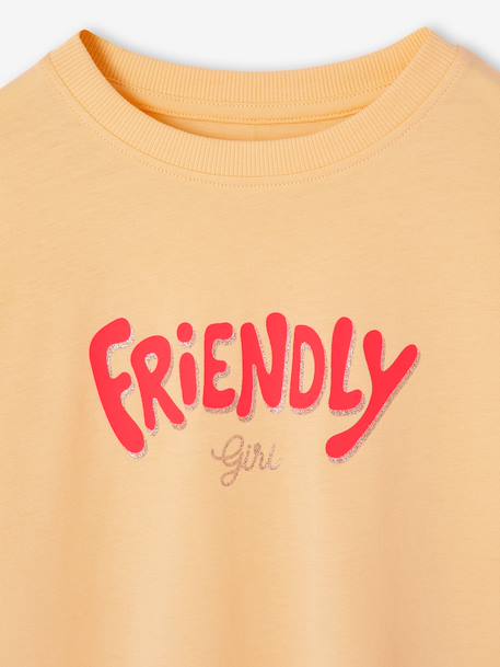 T-shirt fille imprimé manches courtes anthracite+jaune pâle+Léopard+sable 8 - vertbaudet enfant 