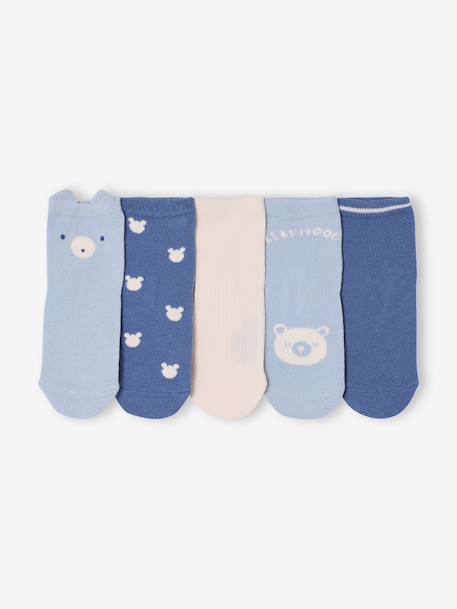 Lot de 5 paires de chaussettes « ourson » bébé Assorties+bleu chambray 5 - vertbaudet enfant 