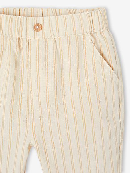 Pantalon bébé garçon rayé rayé beige 3 - vertbaudet enfant 
