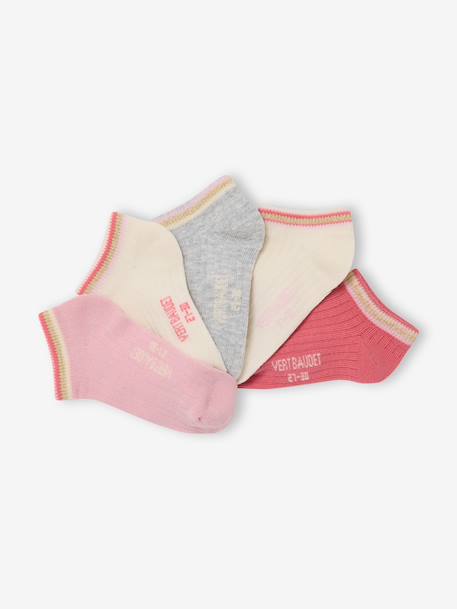 Lot de 5 paires de socquettes fille en maille côtelée écru 2 - vertbaudet enfant 