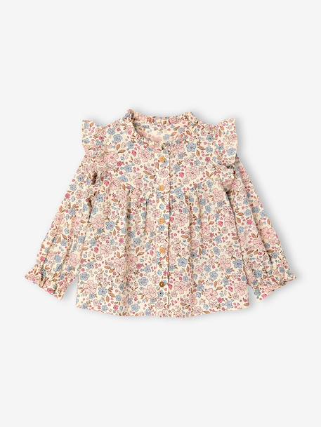 Blouse à volants bébé rose+vanille+vert de gris 2 - vertbaudet enfant 