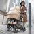 Poussette 2 en 1 Kinderkraft NEA 2 avec Nacelle Spacieuse, Roues Amorties, Siège Réversible et Pliage Compact Beige+Beige/sable+Gris+Gris clair+Noir+Noir/argent 9 - vertbaudet enfant 