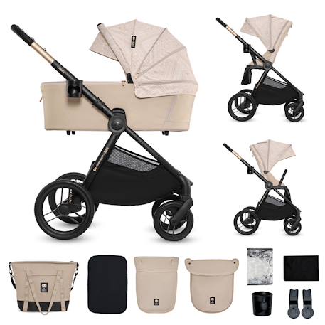 Poussette 2 en 1 Kinderkraft NEA 2 avec Nacelle Spacieuse, Roues Amorties, Siège Réversible et Pliage Compact Beige+Beige/sable+Gris+Gris clair+Noir+Noir/argent 7 - vertbaudet enfant 