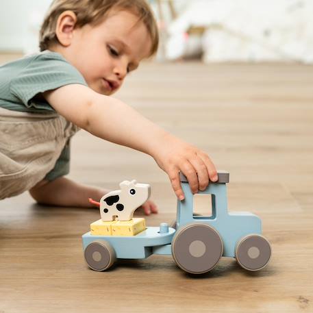 Tracteur en bois pour enfant Bleu 5 - vertbaudet enfant 