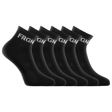 Garçon-Lot de 6 paires de chaussettes quarter  modèle frgn noir