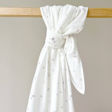 Maxi lange gaze de coton bio Ananas+Baleine+Citrons+Colibri+Fleurs beiges+Sable+Vichy vert 15 - vertbaudet enfant 