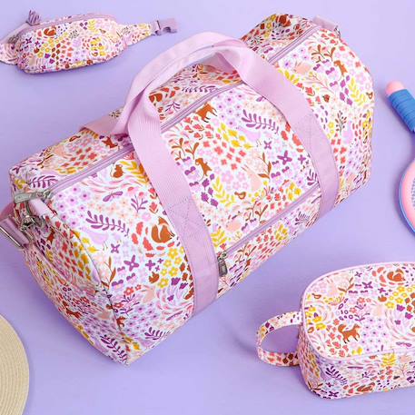 Sac de voyage fleurs du jardin Violet, blanc, jaune 4 - vertbaudet enfant 