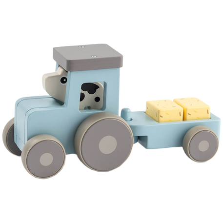 Tracteur en bois pour enfant Bleu 4 - vertbaudet enfant 