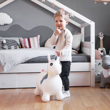 Animal sauteur gonflable Blanc - licorne+Gris - chien+Gris - poney+Gris clair - élan+Gris foncé - lapin+Noir - vache+Pistache - dino+Sable - hippo 4 - vertbaudet enfant 