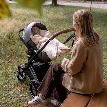 Nid d'ange biside ouatiné hiver  - teddy chaud Ficelle+Kaki+Muffin+Natural+Ocre 4 - vertbaudet enfant 