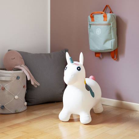 Animal sauteur gonflable Blanc - licorne+Gris - chien+Gris - poney+Gris clair - élan+Gris foncé - lapin+Noir - vache+Pistache - dino+Sable - hippo 3 - vertbaudet enfant 