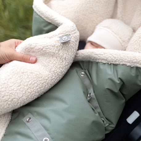 Nid d'ange biside ouatiné hiver  - pady rainy - teddy Green+Natural+Neutral 5 - vertbaudet enfant 