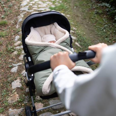 Nid d'ange biside ouatiné hiver  - pady rainy - teddy Green+Natural+Neutral 4 - vertbaudet enfant 