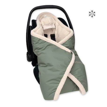 Nid d'ange biside ouatiné hiver  - pady rainy - teddy Green+Natural+Neutral 2 - vertbaudet enfant 