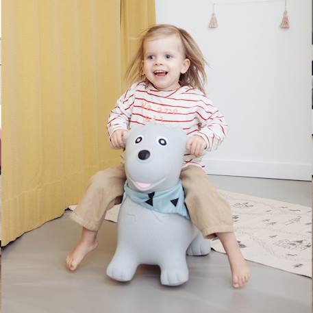 Animal sauteur gonflable Blanc - licorne+Gris - chien+Gris - poney+Gris clair - élan+Gris foncé - lapin+Noir - vache+Pistache - dino+Sable - hippo 9 - vertbaudet enfant 