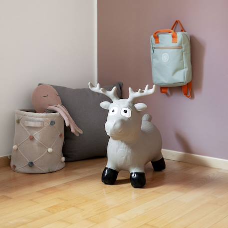 Animal sauteur gonflable Blanc - licorne+Gris - chien+Gris - poney+Gris clair - élan+Gris foncé - lapin+Noir - vache+Pistache - dino+Sable - hippo 19 - vertbaudet enfant 
