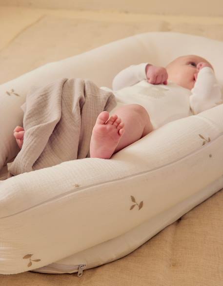 Nid bébé mousseline de coton bio Ecru 3 - vertbaudet enfant 
