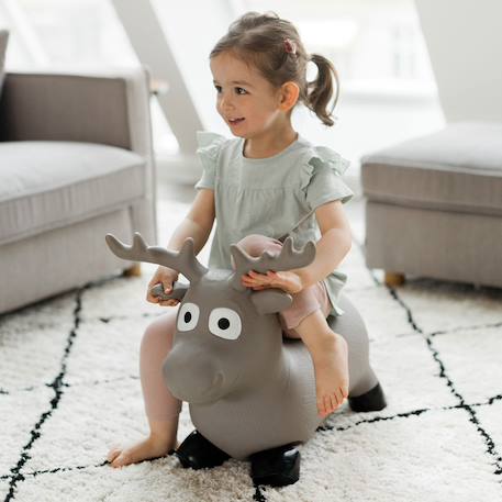 Animal sauteur gonflable Blanc - licorne+Gris - chien+Gris - poney+Gris clair - élan+Gris foncé - lapin+Noir - vache+Pistache - dino+Sable - hippo 17 - vertbaudet enfant 