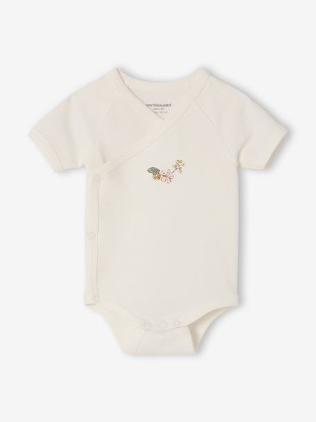 Lot 5 bodies manches courtes fleuris rose 2 - vertbaudet enfant 