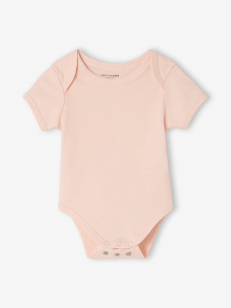 Lot 3 bodies bébé manches courtes rose pâle 2 - vertbaudet enfant 