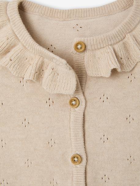 Coffret ensemble bébé fille tricot 3 pièces beige chiné 6 - vertbaudet enfant 