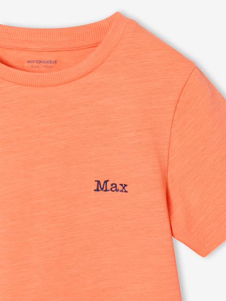 T-shirt garçon personnalisable manches courtes aubergine+blanc+BLEU+jaune pâle+mangue+sauge 30 - vertbaudet enfant 
