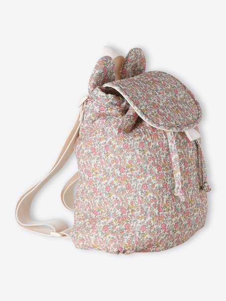 Sac à dos personnalisable en gaze de coton animation oreilles bleu nuit+léopard+multicolore+rose poudré+vert sauge 13 - vertbaudet enfant 