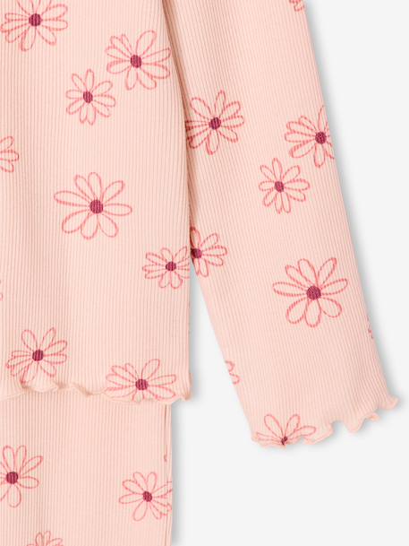 Pyjama fille à fleurs rose pâle 5 - vertbaudet enfant 