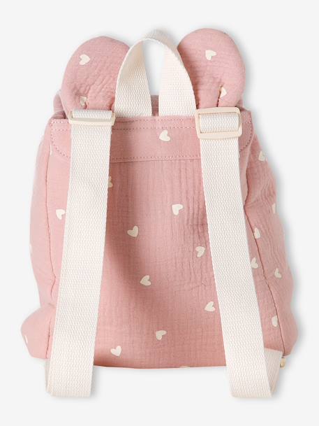Sac à dos personnalisable en gaze de coton animation oreilles bleu nuit+léopard+multicolore+rose+rose poudré+vert sauge 24 - vertbaudet enfant 