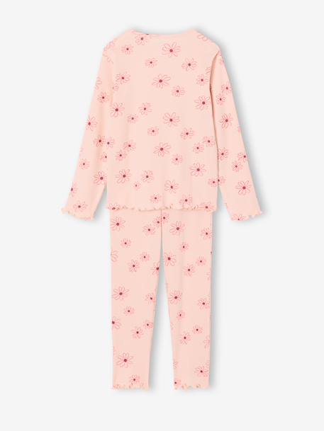 Pyjama fille à fleurs rose pâle 4 - vertbaudet enfant 