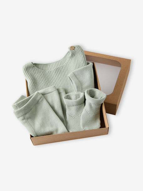 Ensemble bébé garçon tricot 3 pièces vert sauge 7 - vertbaudet enfant 