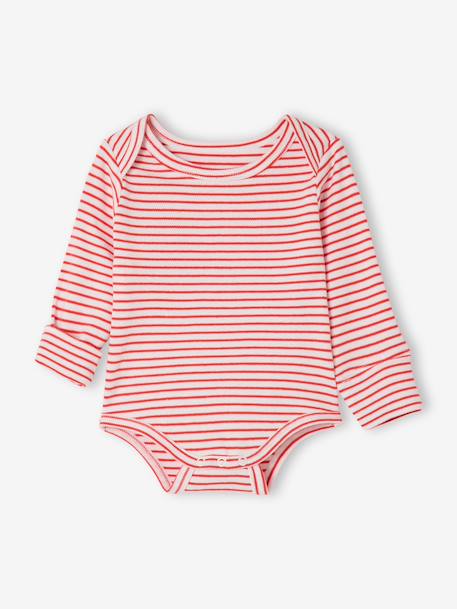 Lot bodies manches longues cerise rouge 3 - vertbaudet enfant 