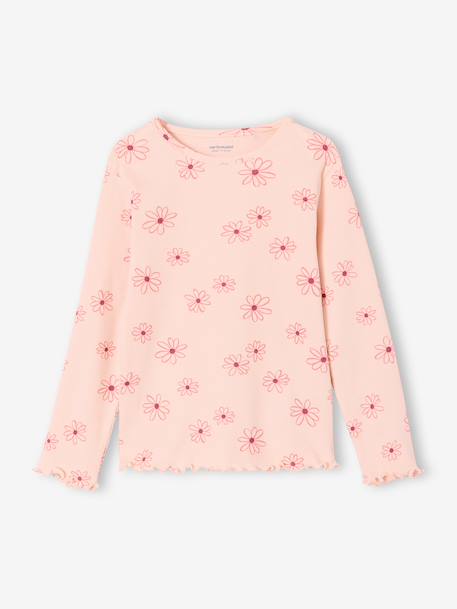 Pyjama fille à fleurs rose pâle 2 - vertbaudet enfant 