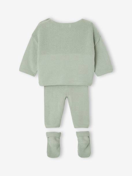 Ensemble bébé garçon tricot 3 pièces vert sauge 5 - vertbaudet enfant 