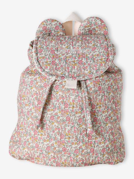 Sac à dos personnalisable en gaze de coton animation oreilles bleu nuit+léopard+multicolore+rose poudré+vert sauge 15 - vertbaudet enfant 