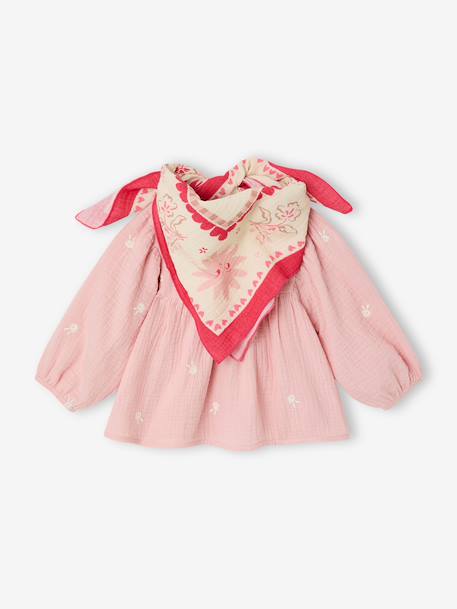 Ensemble bébé blouse et foulard rose 2 - vertbaudet enfant 